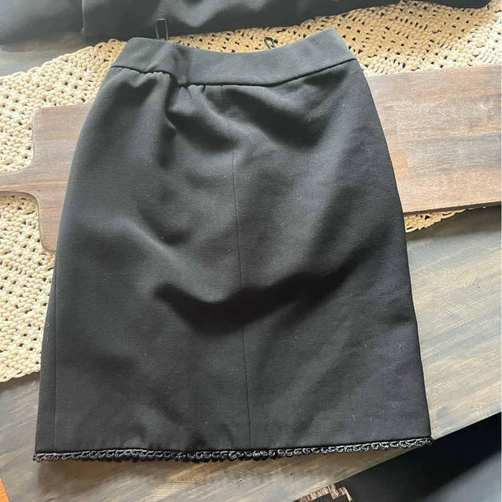 Holt Renfrew Vintage Black Wool Jacket & Skirt Set Size 6 Excellent - Picture 12 of 15